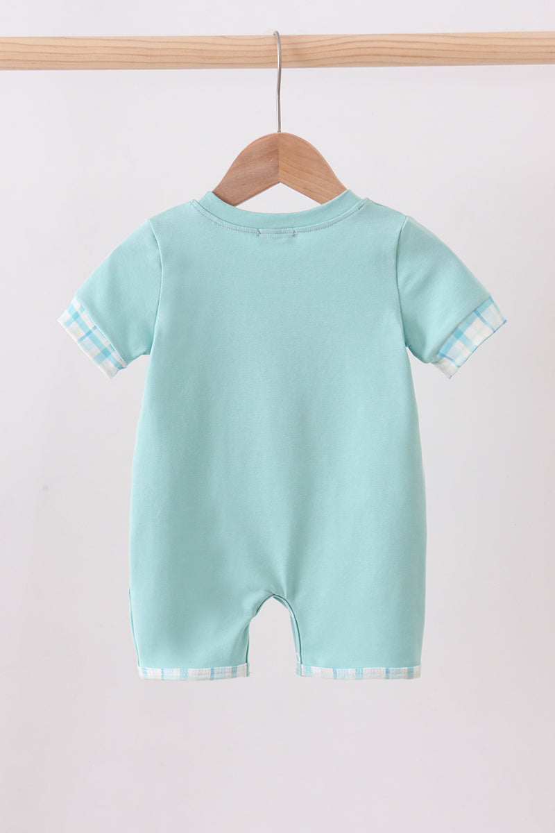Blue he is risen embroidery romper