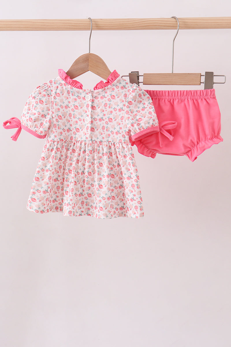 Pink jesus loves me embroidery bloomer set