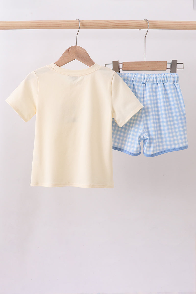 Jesus loves me embroidery shorts set