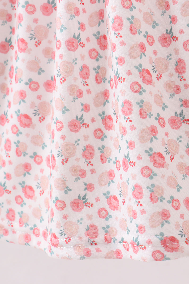 Pink jesus loves me embroidery dress