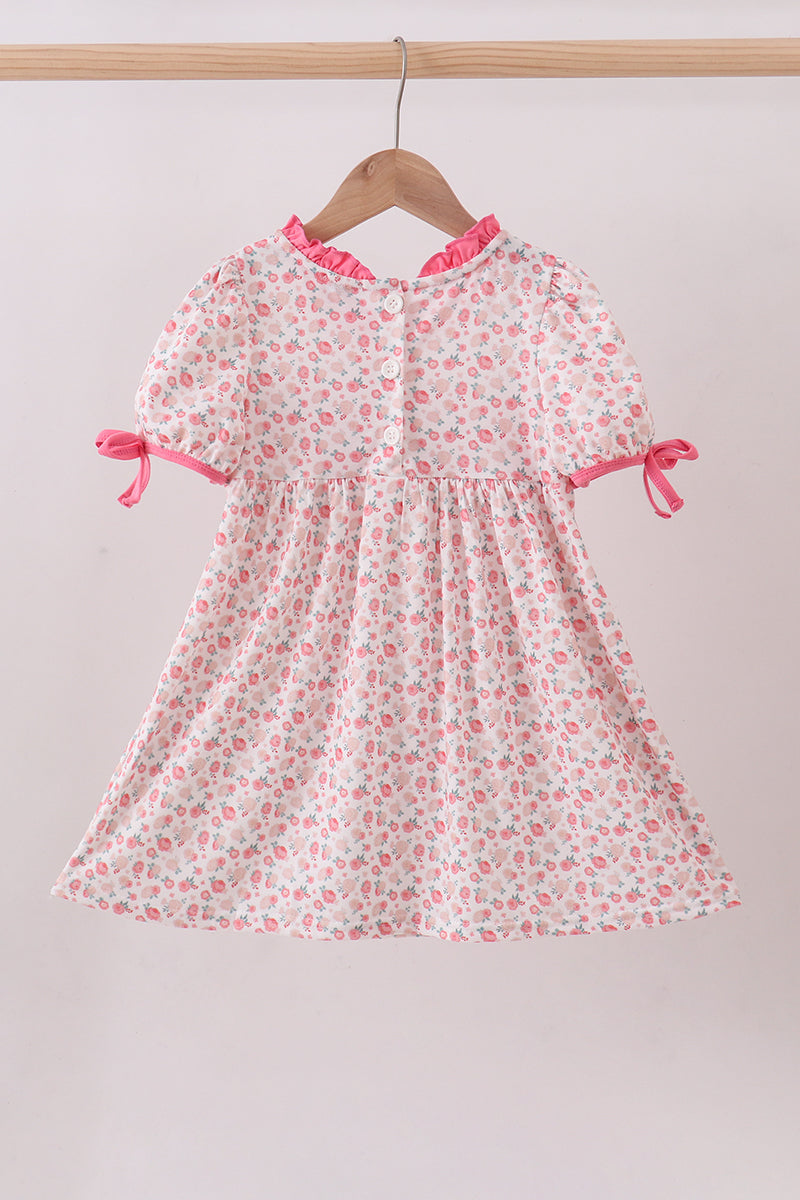 Pink jesus loves me embroidery dress