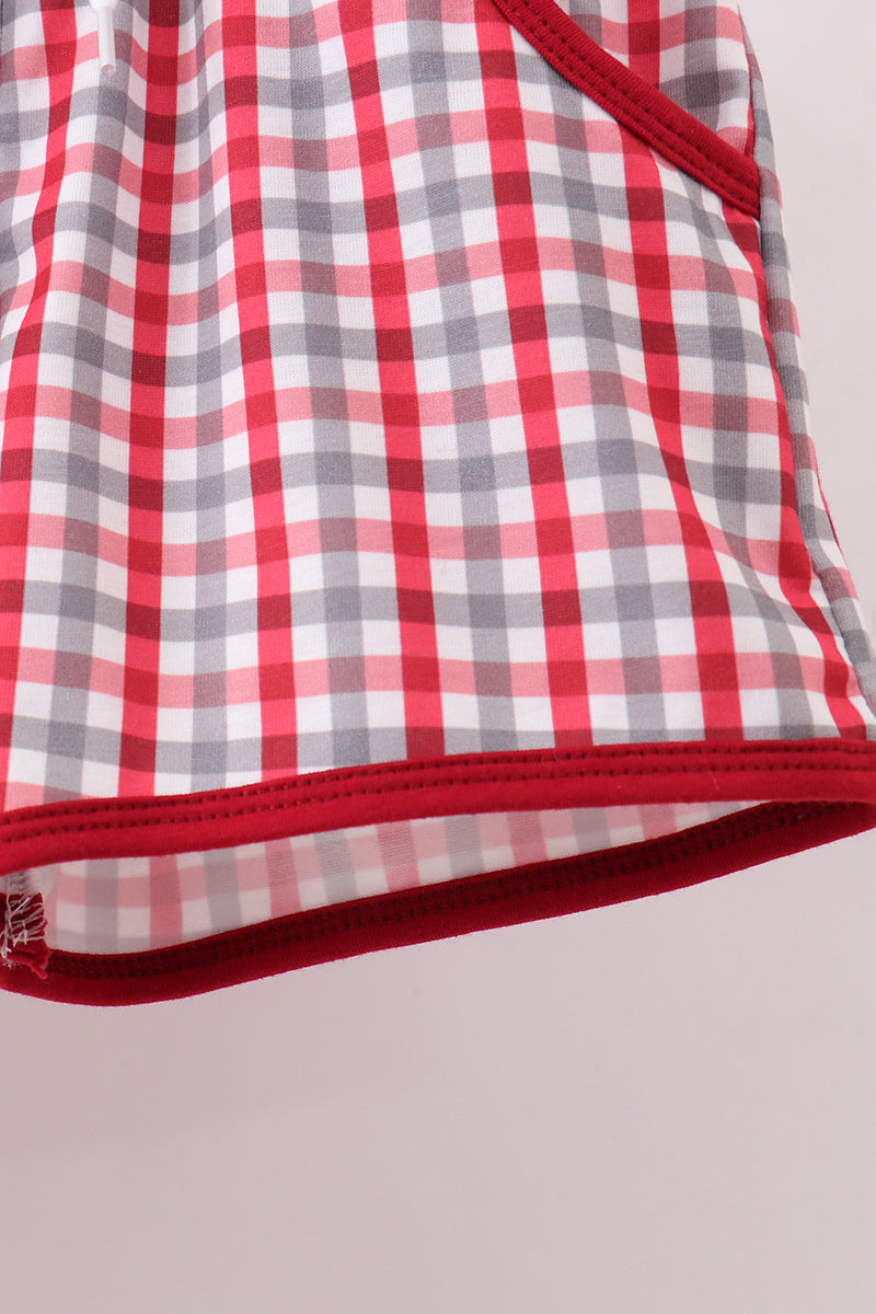 Alabama roll tide smocked plaid shorts set