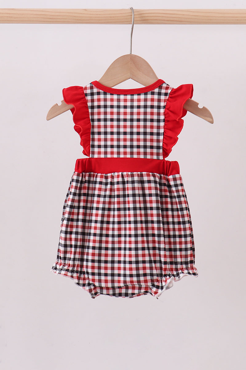 Georgia go dawgs embroidery plaid ruffle bubble
