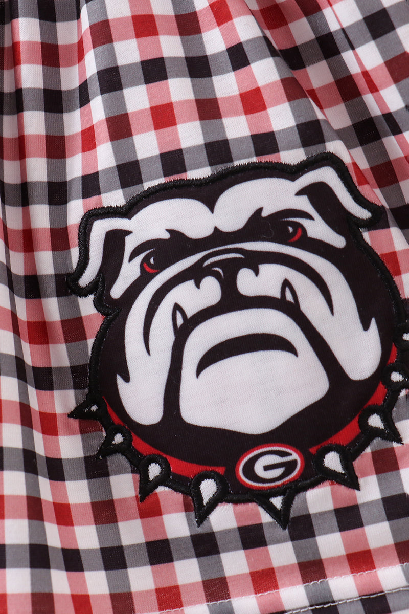 Georgia go dawgs applique plaid bloomer set