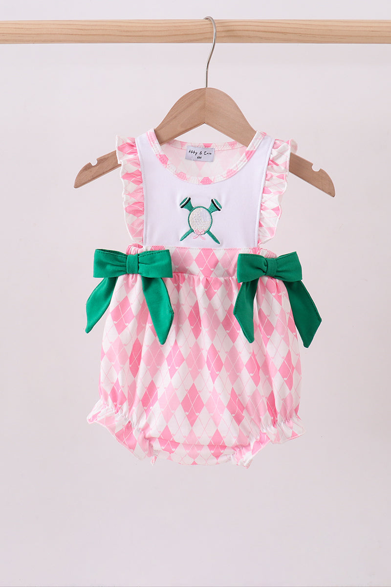 Green golf embroidery ruffle bubble