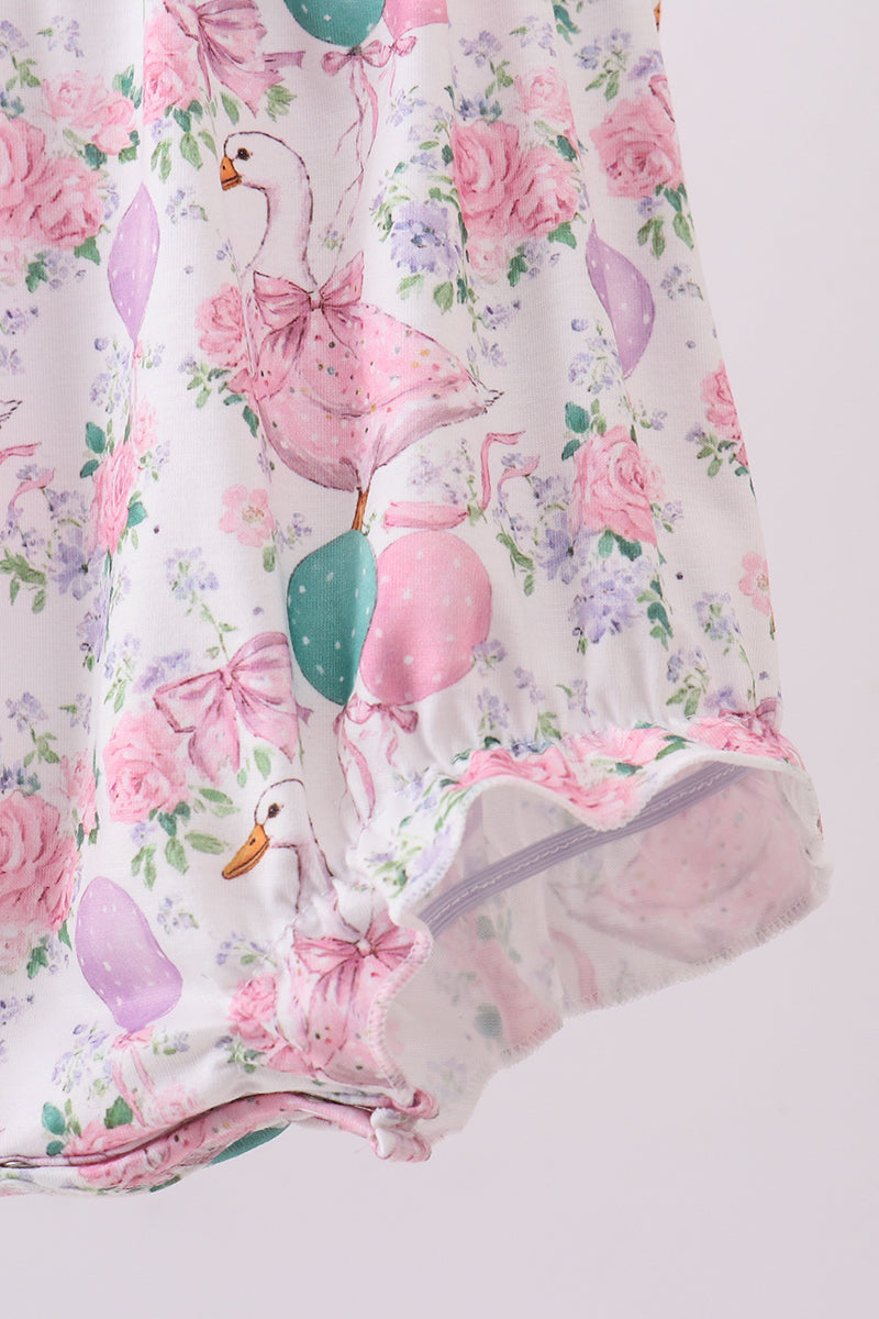 Pink duck sailboat smocked bubble