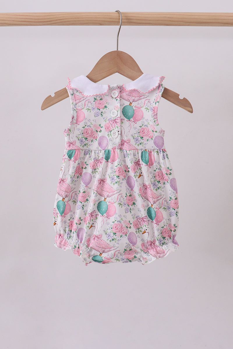 Pink duck sailboat smocked bubble