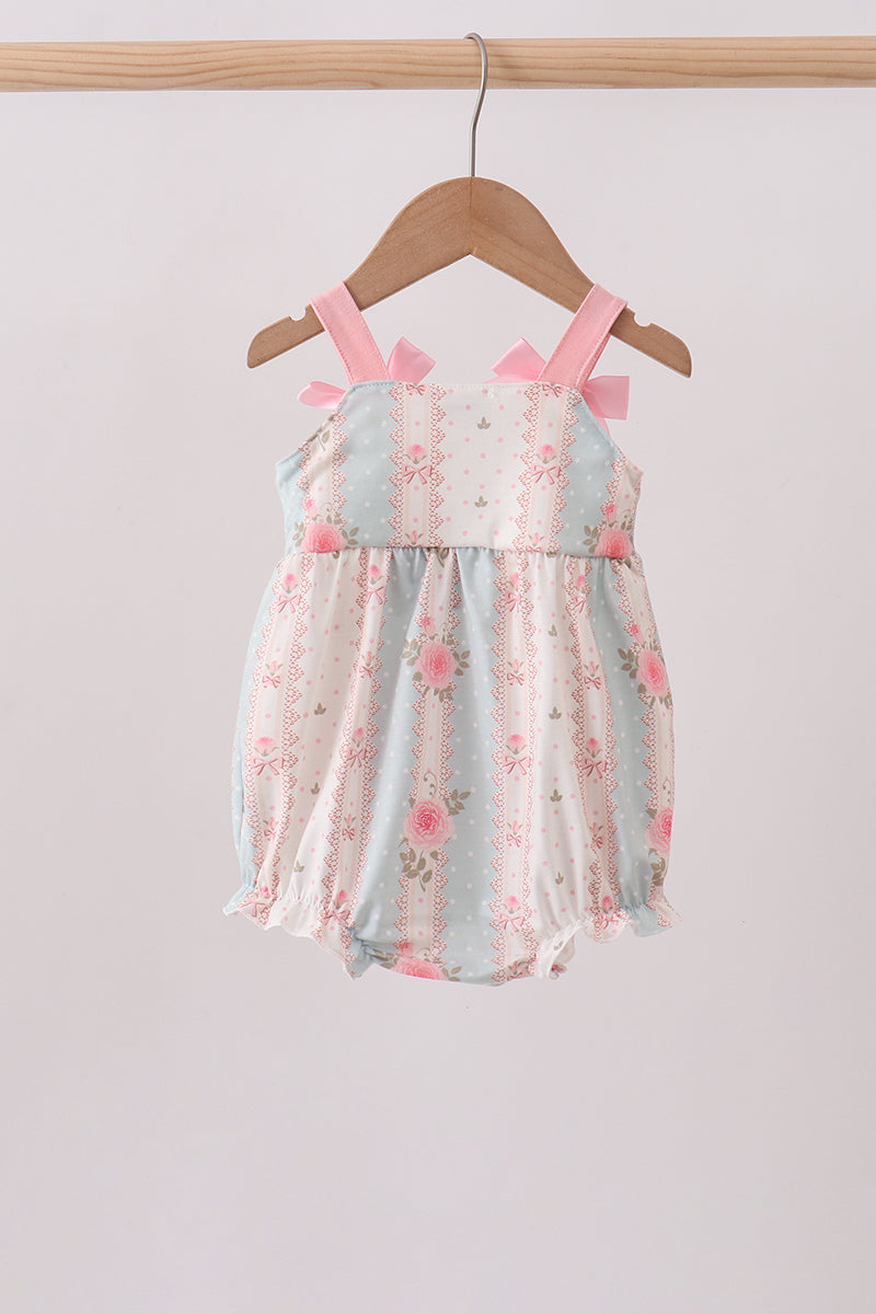 Pink polka dot rose bow bubble