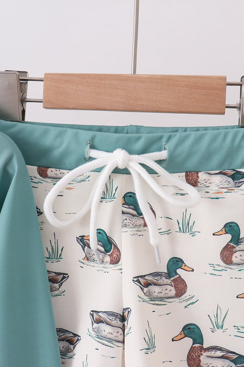 Sage duck print 2pc swimsuit