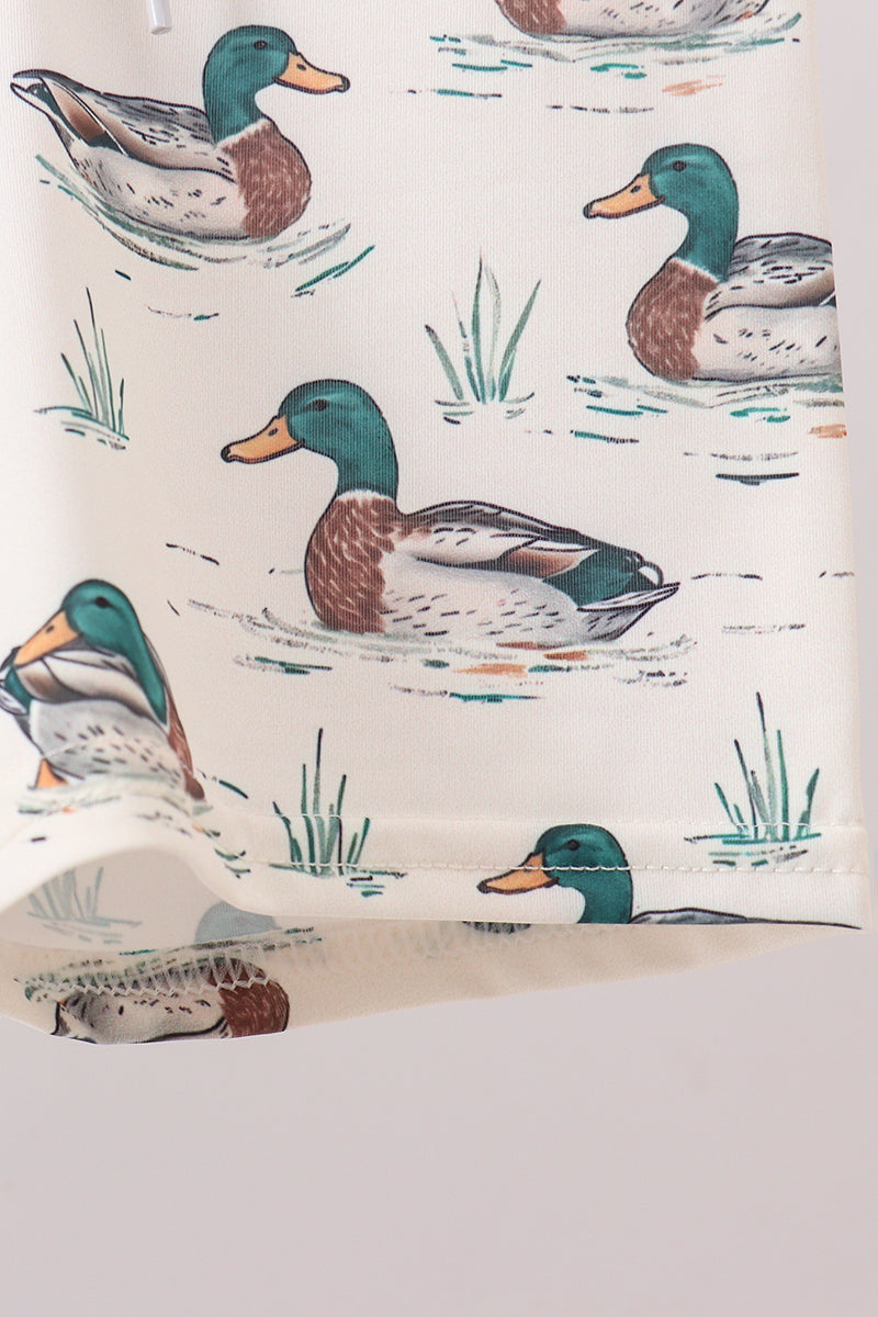Sage duck print 2pc swimsuit