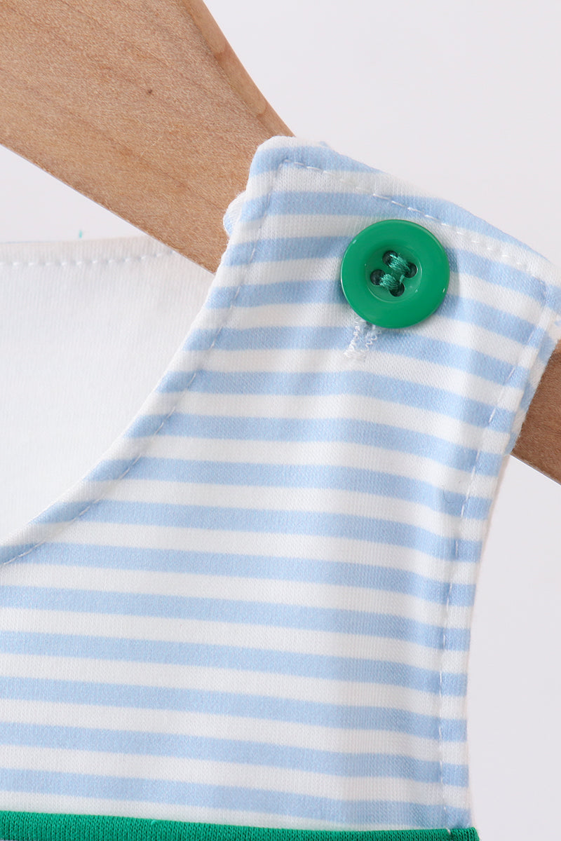 Blue stripe duck french knot bubble