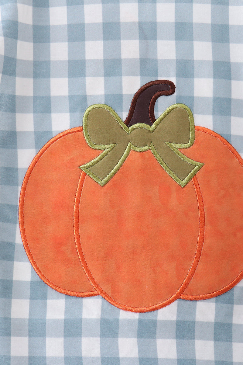 Orange Pumpkin Applique Skorts Set