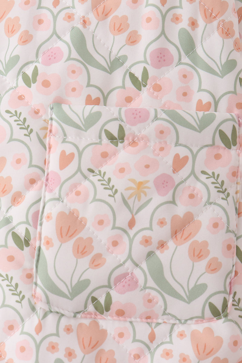 Sage floral ruffle jacket