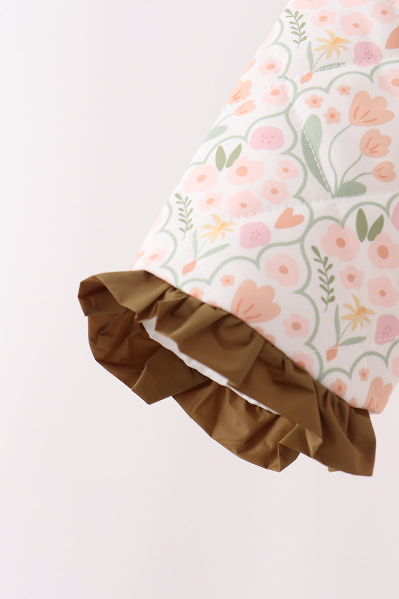 Sage floral ruffle jacket