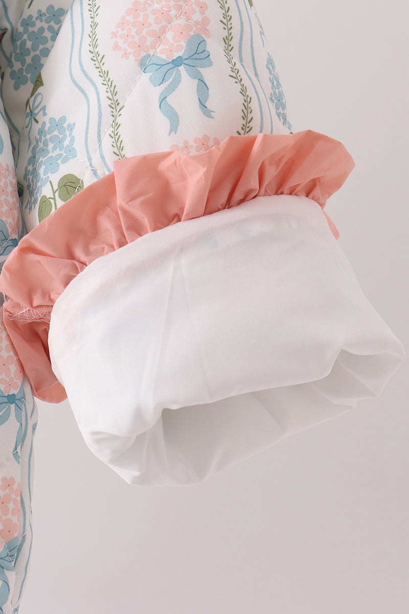 Blue hydrangea ruffle jacket