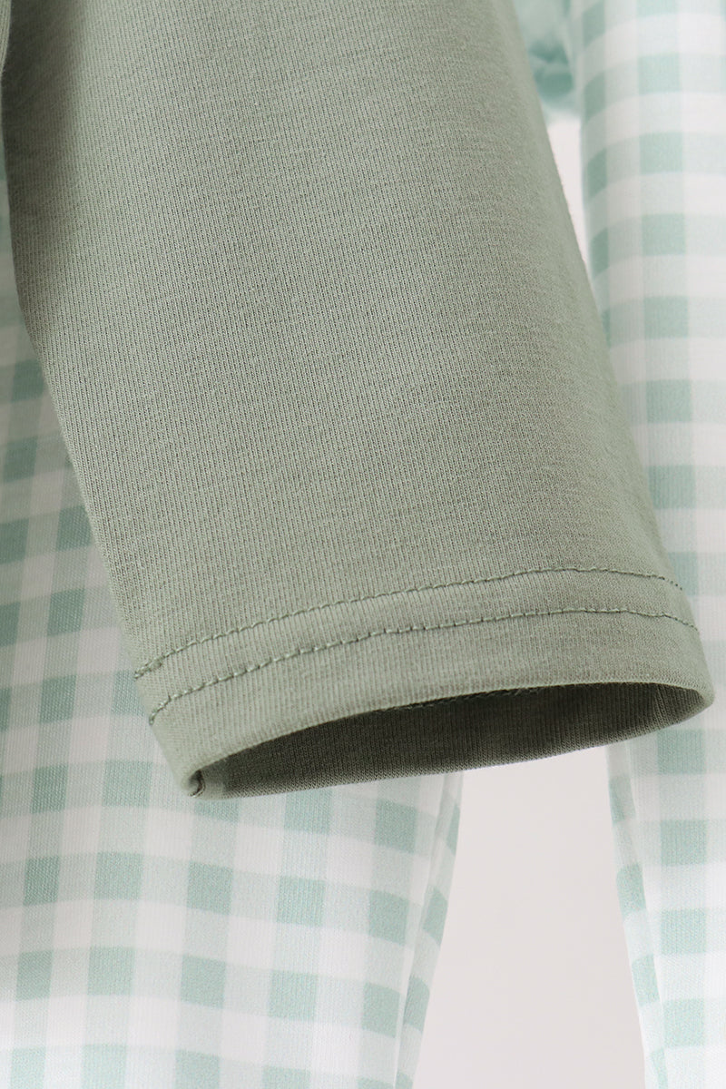 Green Gingham Pants Set