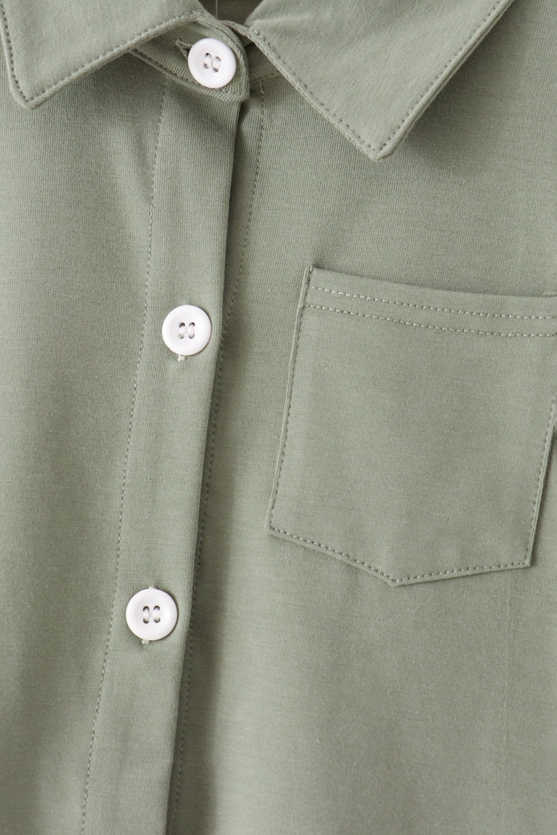 Green Pocket Button Down Shirt