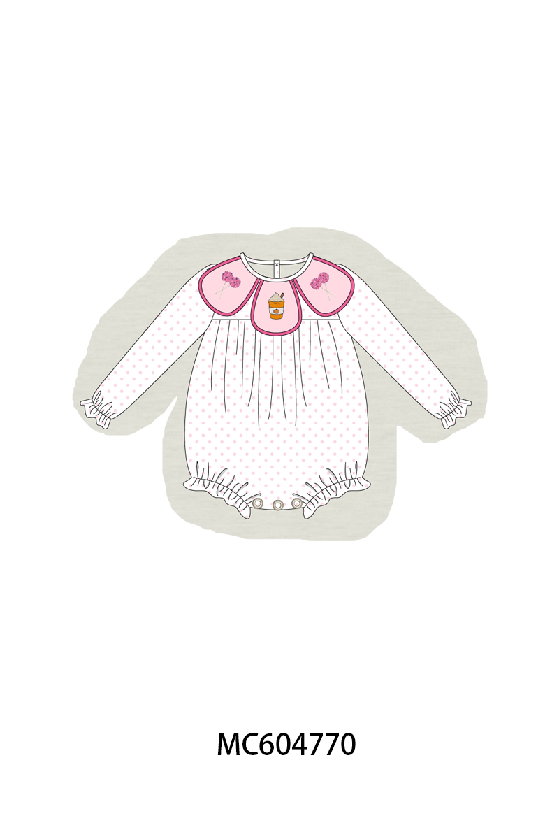Pink french knot dot bubble