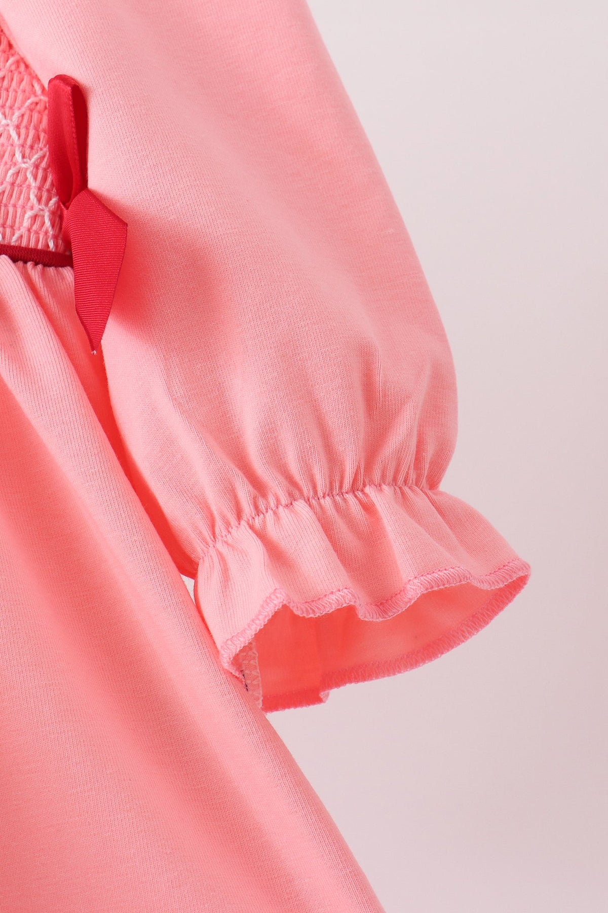 Pink turkey smocked bow bloomer set