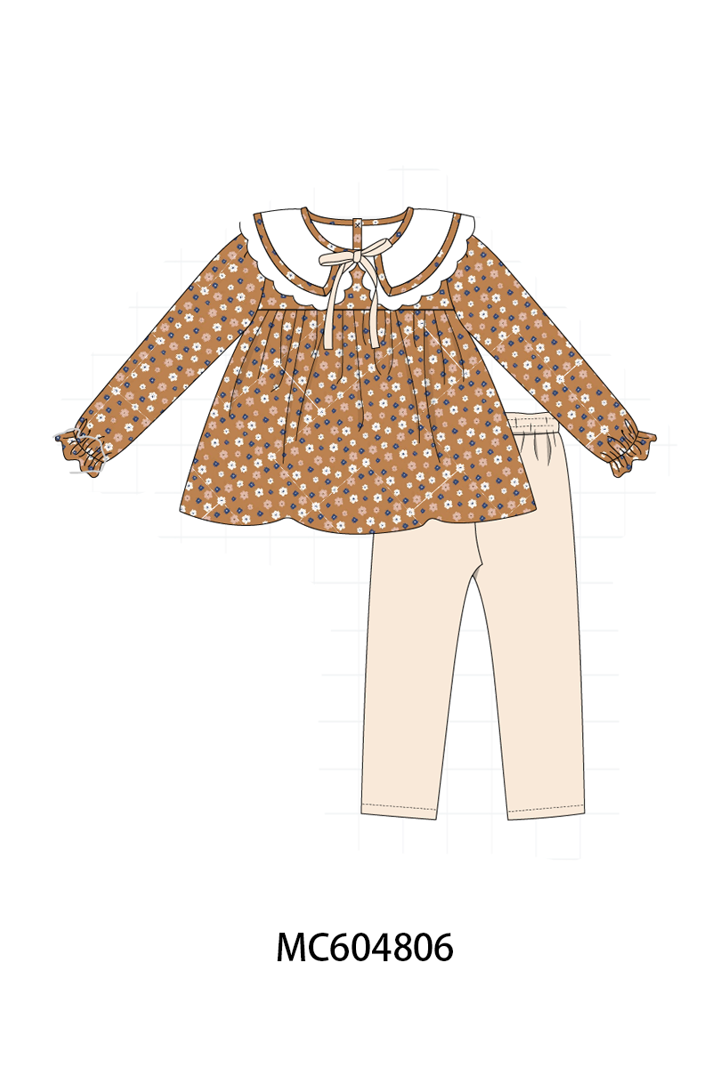 Fall floral print pants set