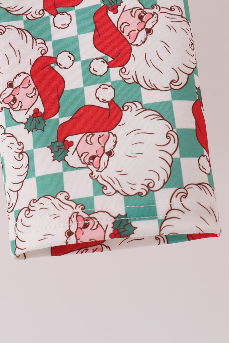 Red Santa Embroidery Pants Set