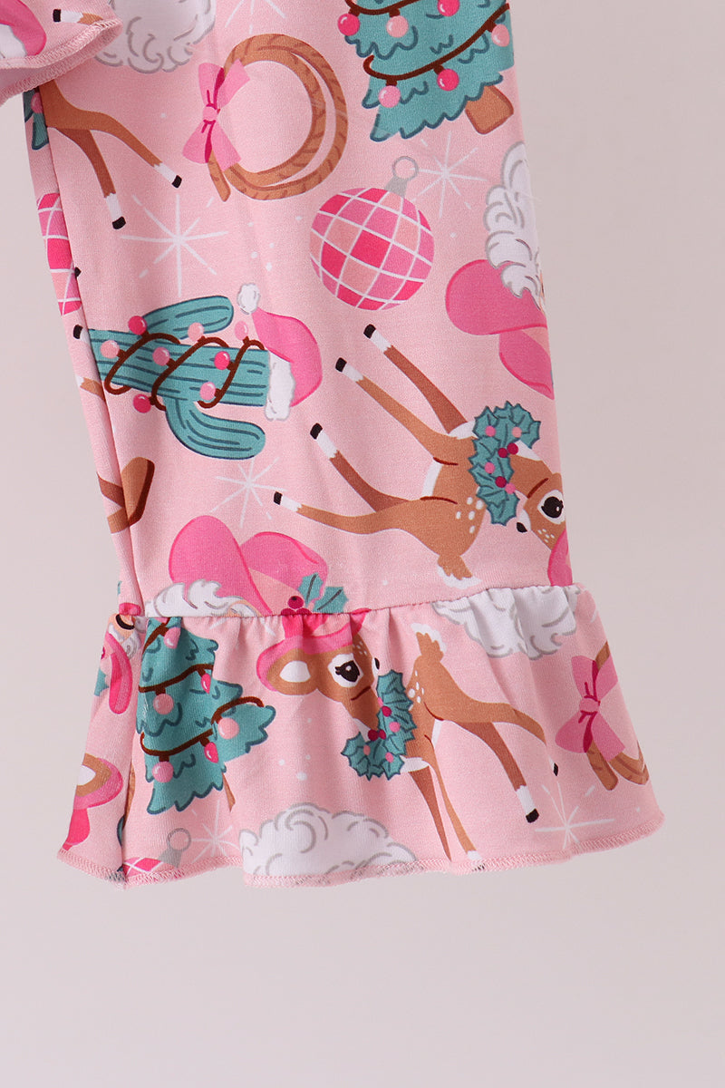Pink Cowboy Ruffle Bamboo Pajama Set