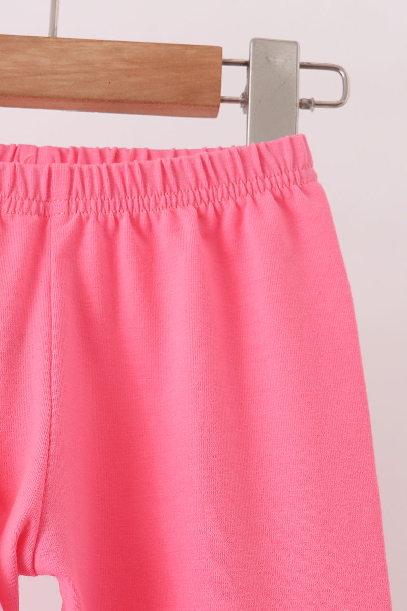 Pink Santa French Knot Bow Pants Set