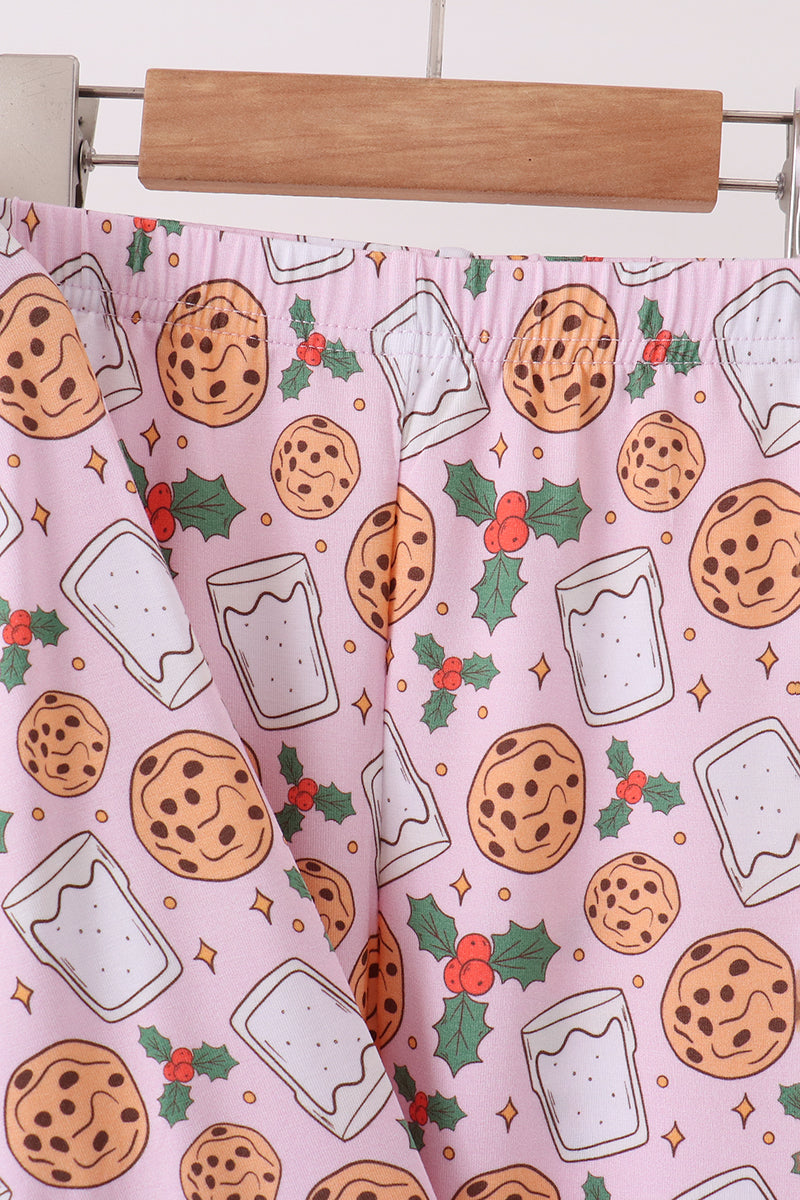 Pink milk cookie holly bamboo pajama set